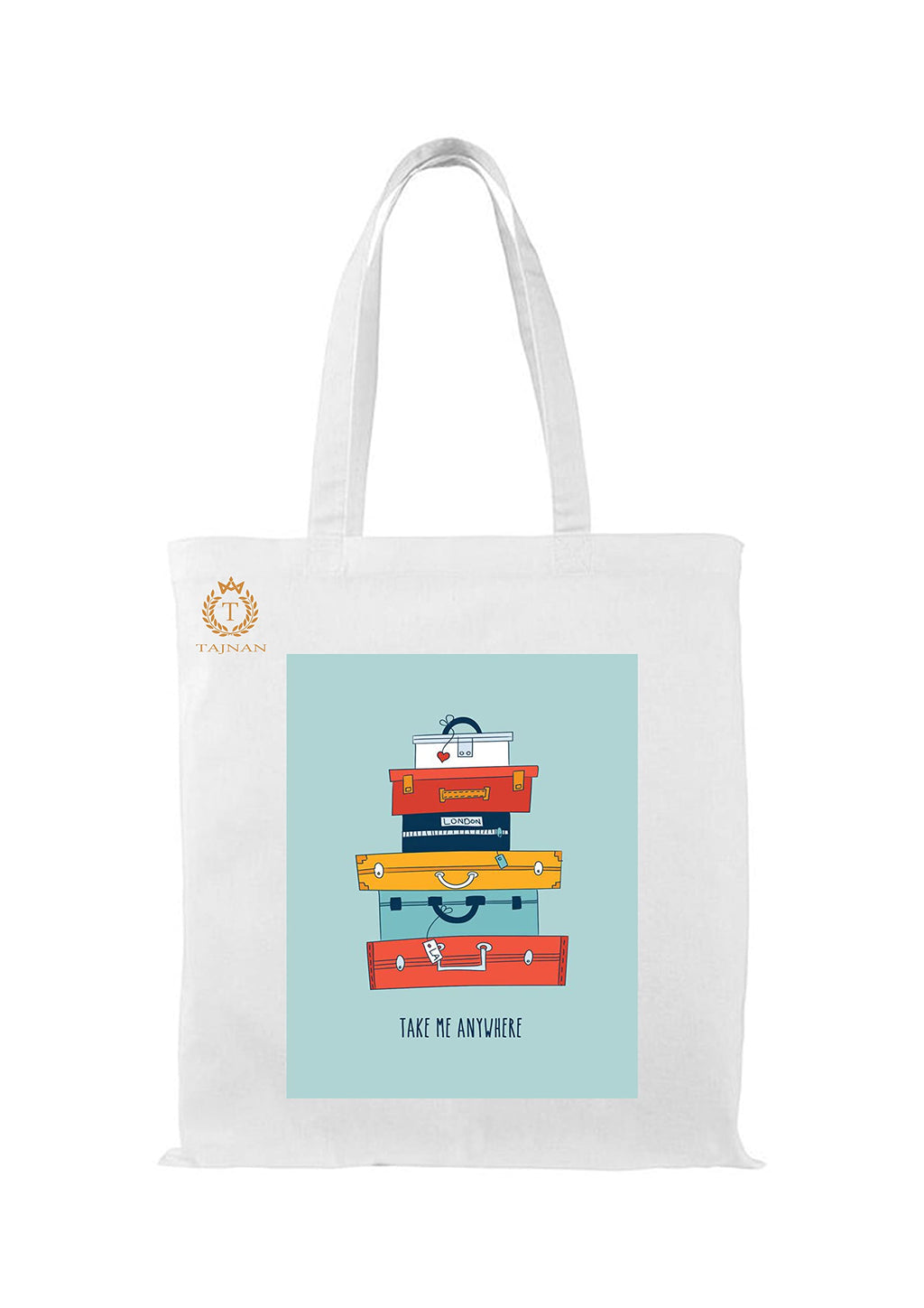 TAJNAN Reusable Tote Bags|100% Organic Cotton Grocery Bag|Eco-Friendly, Multi-Purpose Bag|Sturdy Canvas Bag with 15kgs Capacity | Multiple Stylish Designs,Pack of 1(BagTraveller)