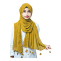 URSHIA HEART PEARL LATKAN HIJAB FOR WOMEN 80 CM BY 180 CM SCARF (MUSTARD)