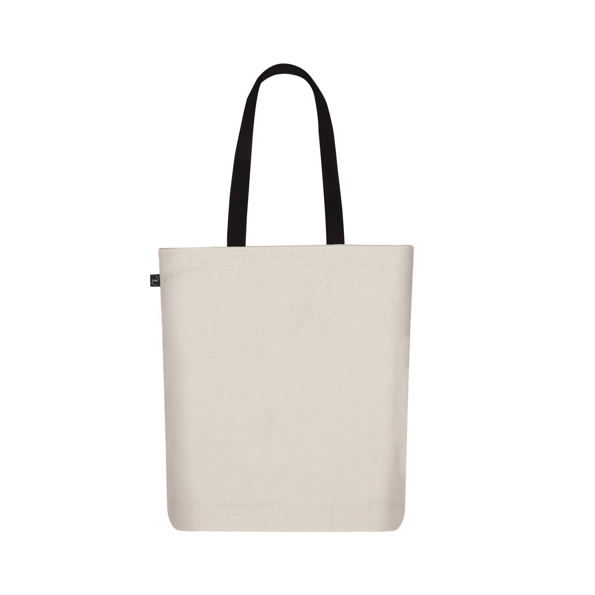 Eco Right Canvas Tote Bags for Women with Zip, College Bag for Girls, 100% Organic Cotton Tote Bag for Shopping, Travel & beach bags for women (Cute Animals)