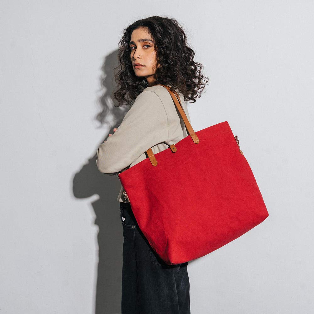 DailyObjects Latest Stylish Buoy Tote Bag for Girls & Women | Sturdy Cotton Canvas Material | Double Shoulder Straps | Ladies Handbag Purse For Daily & Office Use | Zip Pocket | Handcrafted