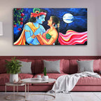 VIBECRAFTS Canvas Paintings for Living Room Drawing Room Love Of Radha Krishna Canvas Wall Painting Fitted With Wooden Frame For Home | Office | Living Room | Gift (PTVCH_2485)