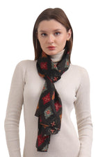 EH 100% Pure Mulberry Silk Scarf for Women, head scarf, neck scarf, hair scarf, digital printed long (22 X 72) (MC 10)