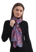 EH 100% Pure Mulberry Silk Scarf for Women, head scarf, neck scarf, hair scarf, digital printed long (22 X 72) (MC 4)