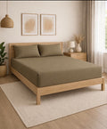 THE HOME STYLE Solid Cotton Feel Pillow Covers (18 x 28 inches, Set of 2 Pcs) | 300 TC | Super Soft & Smooth (Walnut)