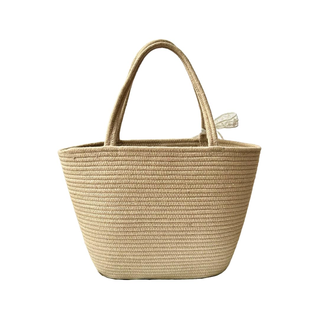 Tvineco Beach Tote boho bags for women large Totebag Summer Bucket Basket Bag HandmadeBag Jute Handbag Beach Jute Bags