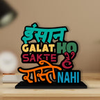 Artvibes Wooden Idols and Figurine Positive Quotes Table Decor for Office Desk Alphabet Showpiece | Home Decoration | Living Room | Modern Gifting Item (Sp_1127N)