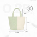 Lify Canvas Mini Tote Bag for Women | Small Handbag Purse with Zipper & Inner Pocket | Lightweight Cotton Canvas Craft Bag for Daily Use, Travel, Shopping & Gifting (1 Piece) (Pastel Green)