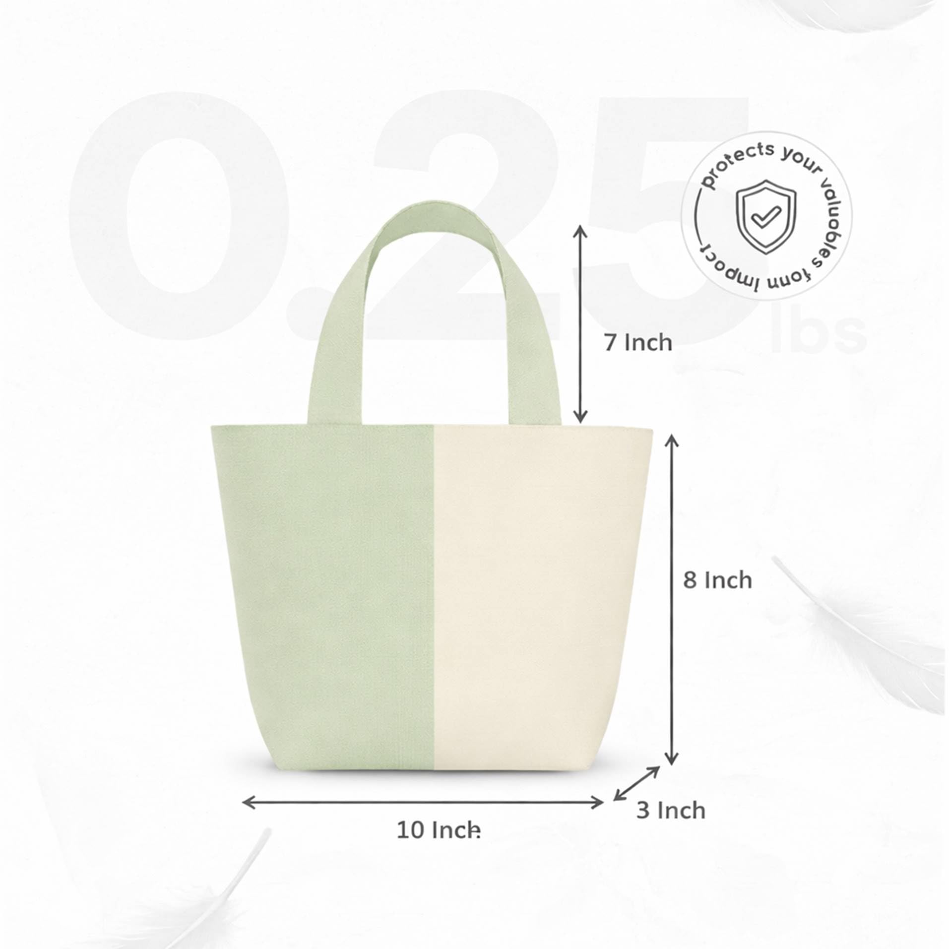 Lify Canvas Mini Tote Bag for Women | Small Handbag Purse with Zipper & Inner Pocket | Lightweight Cotton Canvas Craft Bag for Daily Use, Travel, Shopping & Gifting (1 Piece) (Pastel Green)
