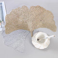HomeCloud Table mat Round Shape| Table mat Round | Cutwork Design mat | Dining Table mats | Dressing Table MATS | Bed Side Table mats (Butterfly_Gold, 1) Kafalo