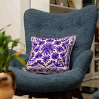 ATRANGI STUDIO Embroidered Cushion Covers - Set of 2 | Traditional Aari Embroidery | Threadwork Throw Pillow Covers with Zip Closure | Perfect for Sofa, Bed, Chair | 16x16 Inch, Violet Vibes