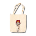 snapiq COTTON 350 GSM Canvas Tote Bag for Women and Girls Thick Fabric with Zipper (Beige, Lama)