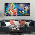 VIBECRAFTS Canvas Paintings for Living Room Drawing Room Radha Krishna Canvas Wall Painting Fitted With Wooden Frame For Home | Office | Living Room | Gifts (PTVCH_2548)(48 x 24 Inches)