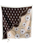CrossKulture Printed Poly Silken feel Scarf Stole for Women | Stylish, Soft, & Lightweight | Satin Feel Neck, Hair & Head Scarf for Women | Square Silk Stole for Handbag (Colour68)