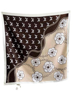 CrossKulture Printed Poly Silken feel Scarf Stole for Women | Stylish, Soft, & Lightweight | Satin Feel Neck, Hair & Head Scarf for Women | Square Silk Stole for Handbag (Colour68)