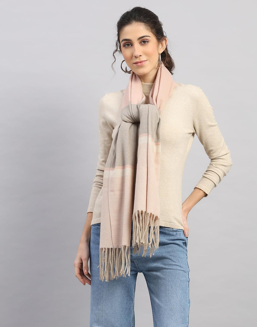 Monte Carlo Womens Regular Fit Self Design Stole | Soft Warm Scarf Wrap For Ladies | Stylish Elegant Wool Shawl For Cold Weather | Trendy Winter Wear For Women Multi 28_(Pack Of 1)