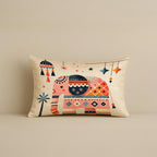 STITCHNEST Elephant & Boho Floral Satin Cushion Covers 12x18 Inch, Pack of 2 for Living Room, Sofa & Kids Room Decor