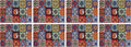 PRAKARTIK BY INDUARTS Sun Moon and Stars Eco-Friendly Cotton Dining Table mats – Reusable, Machine Washable, Everyday Use Red and White Rectangular Placemats, Set of 8 (33x47 cm) Kafalo