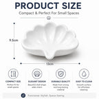 SITSRA Luxury Pink Shell Soap Dish Tray for Bathroom Sink Vanity Counter Decorative Ceramic Soap Holder for Soap Jewelry Keys Sponge Bathroom Accessories Home Decor (3)