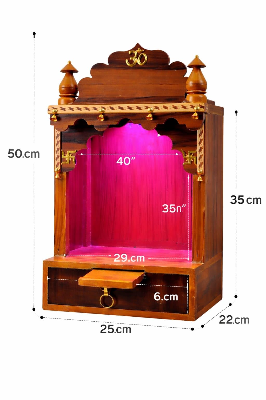 Sanatan Grace DivyaShree Handcrafted Wooden Pooja Mandir for Home & Office