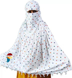 PRACHARAN Cotton Innovative Stylish 1 Dot Printed Pattern White Fancy Scarf With Sun Protection Cover Face Cotton Driving Scarf For Women's And Girls