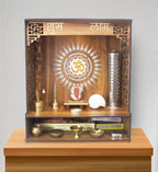 Aquatic Craft Pine Home Temple Pooja Mandir, 20 Cm, 42 Cm, Brown