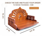 DIVOKAH® Plywood Small Wooden Temple for Home Office and Shop/sinhasan/Pooja Stand/Hindola (8.5 in * 6 in * 5.5 in) (8 MM Plywood Thickness) WDN OMSUN