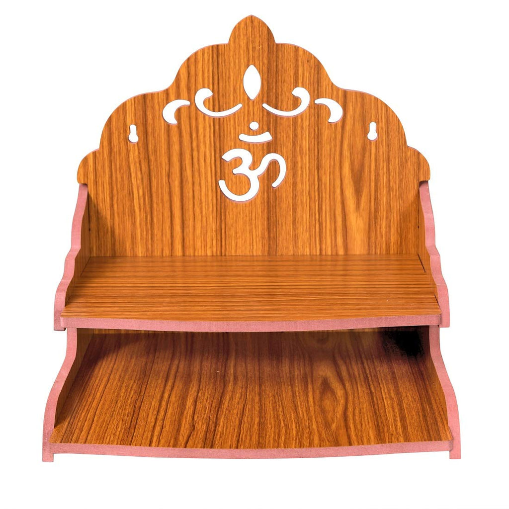 MS Enterprises Wooden Beautiful Plywood Mandir Pooja Room Home Decor Office OR Home Temple Wall Hanging Product (RED B)