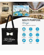 SEA MOUNT London Women’s Black Tote Bag with Bow | Stylish Shoulder Handbag | Premium PU Leather Shopper Bag