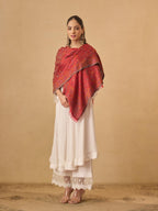 Pashmoda Women Chandni Kaani Stole, Authentic Kashmiri Luxury Pashmina Style Shawl, Stole, (Size 28x80 Inches, Maroon Color) MAVST07