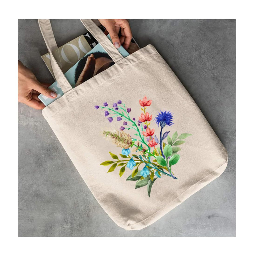 AY FASHION Canvas Tote's Tote Bags Reusable Cotton Shopping/Grocery Bag | Multi-Purpose Bag Canvas Bag Recycle think sustainable for Women etc(Off-White Color, 16x15 inch with handle 12 inch)_09