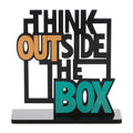 Webelkart Premium Think Outside The Box Quote Decorative Showpiece |Motivational Quotes Table Decoration for Office Desk | Home Decor Item | Living Room | Wood Showpiece Gift Items