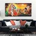 VIBECRAFTS Canvas Paintings for Living Room Drawing Room Canvas Wall Painting of Radhe Shyam in Forest for Homedecore|Office|Gift|Livingroom|Bedroom(PTVCH_2395)(48 x 24 Inches)