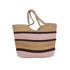 ROSSLYN Big Eco-Friendly Reusable Jute&Cotton Bag for Cloth Shopping Bags for Daily use Market Carry Milk Grocery Fruits Vegetable with Reinforced Handle jhola Bag (PINK)