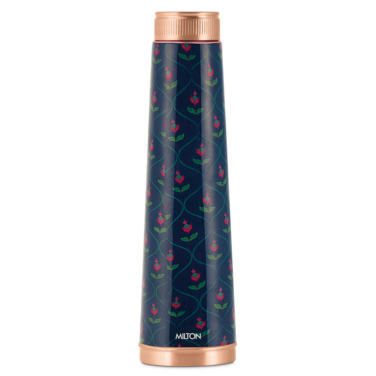 MILTON Copper Delight Design Water Bottle, 915 ml, Ethnic | Lacquer Coating, Curved Bottle | Diwali | Festive | Gifting | Yoga | Home | Kitchen | Vedic