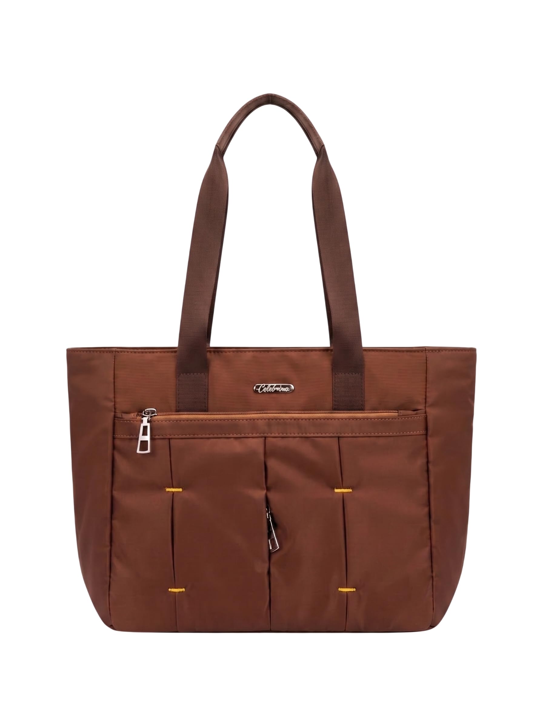 CELEBRINO Spacious Tote Handbag for Women | Nylon Hand Bags with Multiple Zip Compartments | Waterproof Large Shoulder Bag for Office, College, Travel & Shopping | Multi Pocket Zipper Handbags