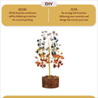 TOI SHOP Seven Chakra Crystal Gemstone Bonsai Money Tree - 6 Inch Reiki Feng Shui Tree (100 Beads) - for Good Luck Wealth Prosperity Healing Vastu Housewarming Gift Home Decor