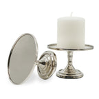 HOSLEY Metal Pillar Candle Holders| Silver Pillar Candle Holders Table Centerpiece with One Pillar Candle| Candle Stand Perfect for Home Decor Living Room Dining Room| Pack of 1 (Gold)