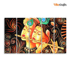 VIBECRAFTS Radha Krishna with Flute Five Pieces Canvas Wall Painting For Home|Office|Living Room|Gift (PTVC5Pcs4_8708)