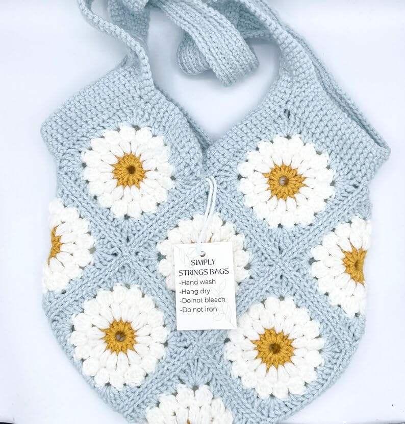 ZZARA DECORATION Crochet Handmade Women's Stylish Cotton HandmadeSpacious Shoulder Tote Bag, Crochet Purse Shopping Bag
