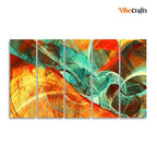 VIBECRAFTS Colorful Abstract Art wall Painting of Five Pieces For Home|Office|Living Room|Gift (PTVC5Pcs4_8658)