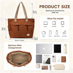 ELESUNCDOU Canvas Tote Bag for Women, College Office Tote Bag, Durable