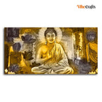 VIBECRAFTS Canvas Paintings for Living Room Drawing Room Meditating Buddha Canvas Wall Painting Fitted With Wooden Frame For Home | Office | Living Room | Gift (PTVCH_2500N)