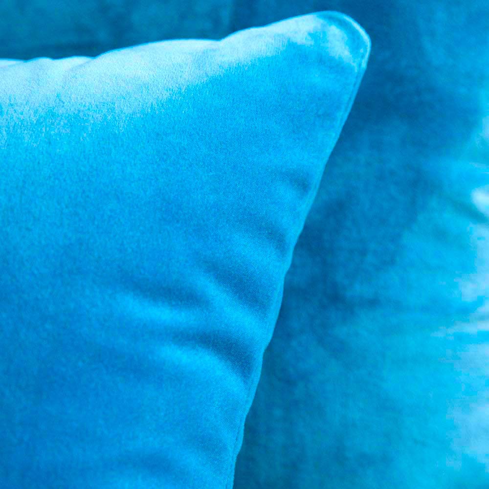 Khooti Velvet Cushion Cover, 18x18 | Bondi Blue | Pack of 5 | Solid Plain Soft & Smooth, Decorative Cushion Covers for Living Room, Bedroom, Couches, Chairs, Sofas, Beds & Home Decor