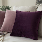 Khooti Velvet Cushion Cover | Wine; 18x18-Inch - Pack of 3 | Solid Plain Soft & Smooth, Decorative Cushion Covers for Living Room, Bedroom, Couches, Chairs, Sofas, Beds & Home Decor