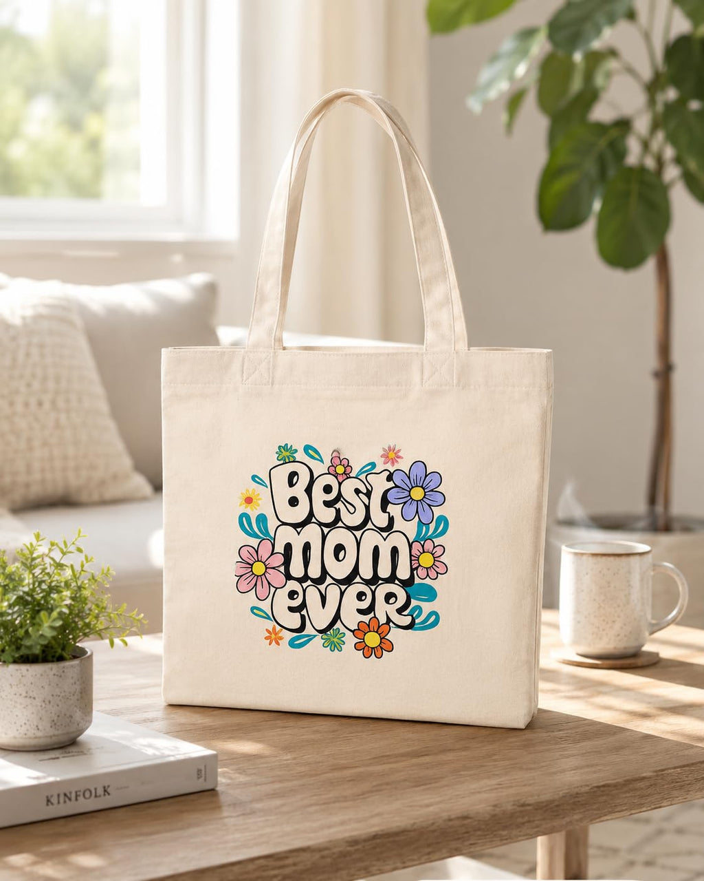 CANVAS COTTON TOTE BAG BEST MOTHER