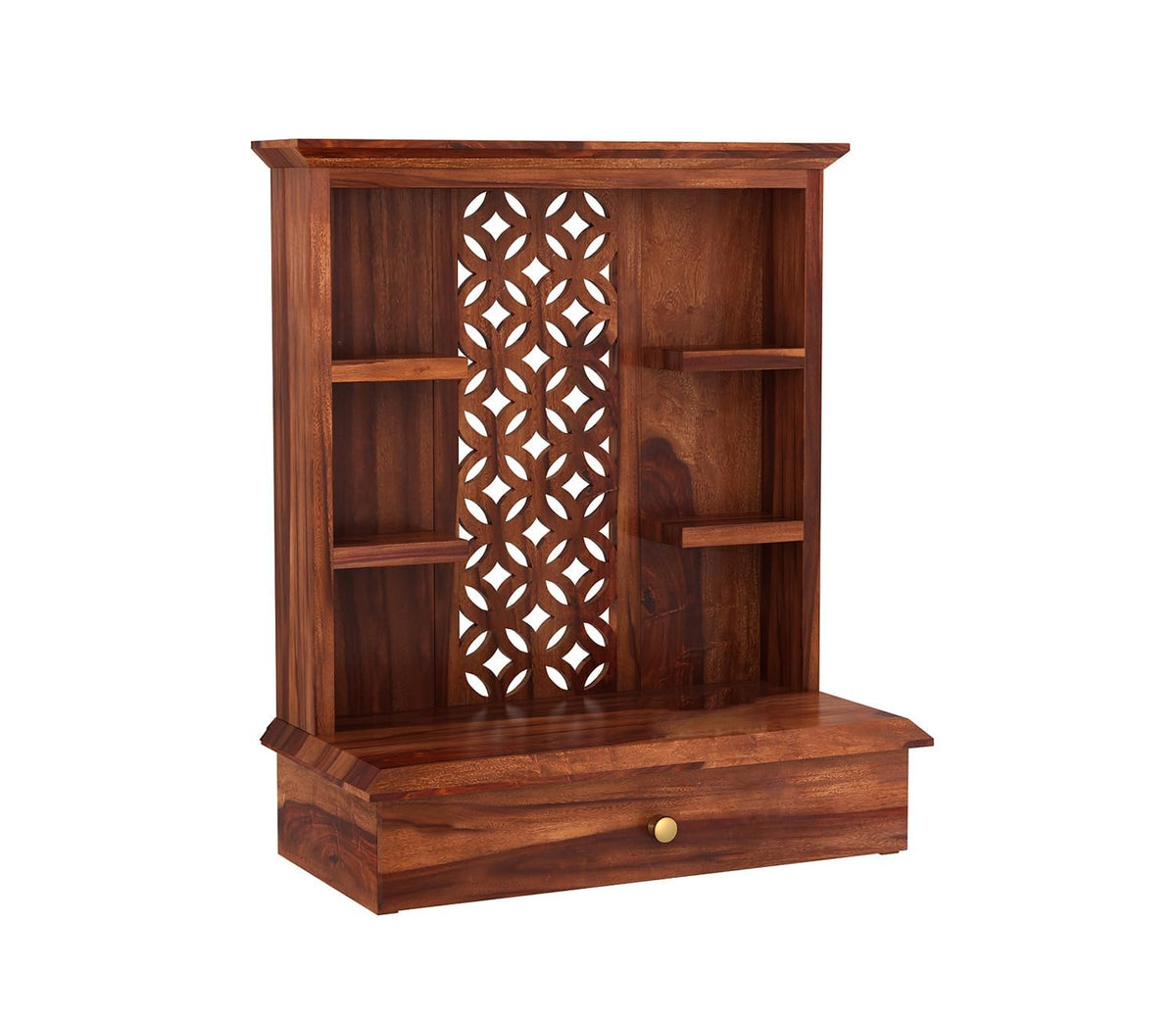 SEENO Kamdhenu Art And Craft Wooden Temple/Home Temple/Pooja Mandir/Pooja Mandap/Temple, 62 Cm