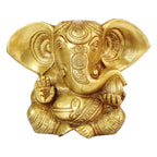 Svarup Brass Sitting Ganesha Idol in Gold Color Height 10 Inch Weight 1.9 Kg