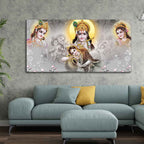 VIBECRAFTS Canvas Paintings for Living Room Drawing Room Radha Krishna Canvas Wall Painting Fitted With Wooden Frame For Home | Office | Living Room | Gifts (PTVCH_2515)