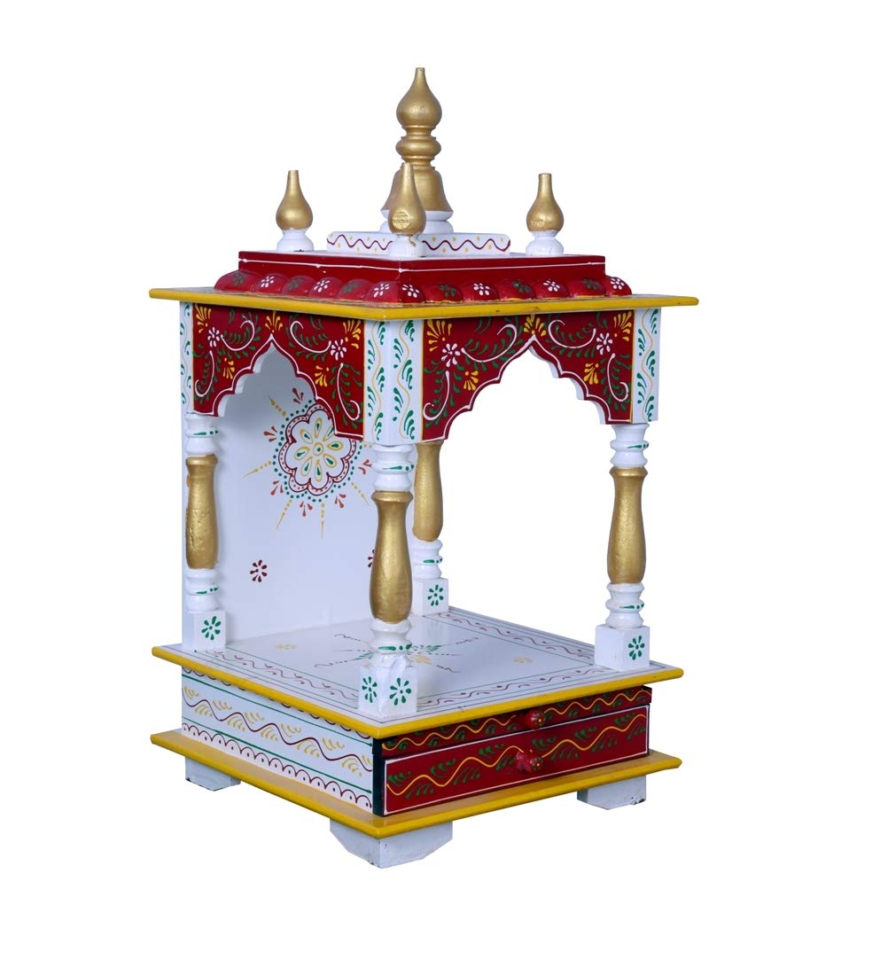Kamdhenu Art and Craft Wooden Temple/Home Temple/Pooja Mandir/Pooja Mandap/Temple for Home, 12 X 24 inch