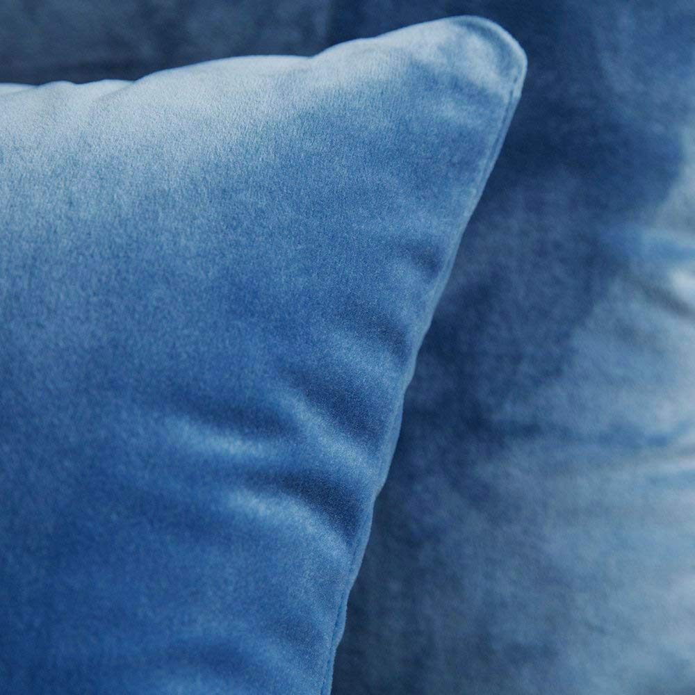 Khooti Velvet Cushion Cover, 26x26 Inch | Ice Blue | Pack of 5 | Solid Plain Soft & Smooth, Decorative Cushion Covers for Living Room, Bedroom, Couches, Chairs, Sofas, Beds & Home Decor